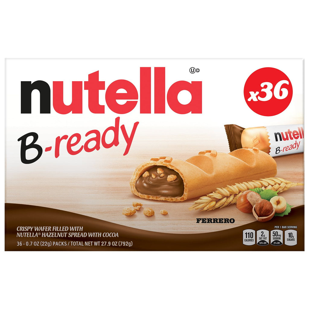 Nutella B-Ready Biscuits, Crispy Filled w/Hazelnut Cocoa Spread,(36ct.)