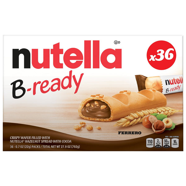 Nutella B-Ready Biscuits, Crispy Filled w/Hazelnut Cocoa Spread,(36ct.)