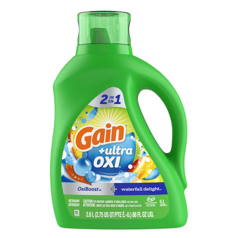 Gain Ultra Oxi Liquid Laundry Detergent, Waterfall Delight (88fl.oz., 61 loads)