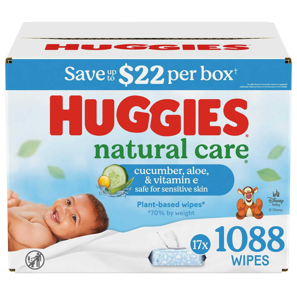 Huggies Natural Care Sensitive Baby Wipes, Cucumber & Green Tea (1088 wipes)