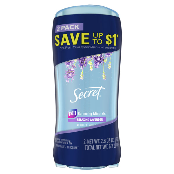 Secret Antiperspirant & Deodorant Fresh Clear Gel, Relaxing Lavender (2.6 oz., 2pk.)