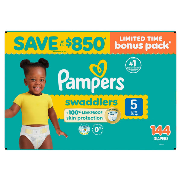 Pampers Swaddlers Diapers Size 5, (144ct.)