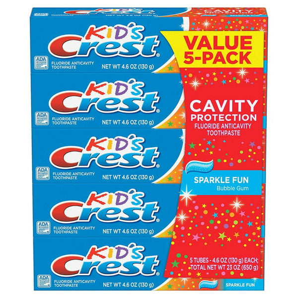 Crest Kids Cavity Protection Toothpaste, Sparkle Fun Flavor, (5ct.,4.6 oz.)