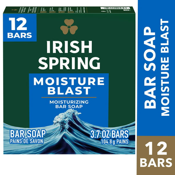 Irish Spring Moisture Blast Bar Soap (3.75 oz., 12bars)