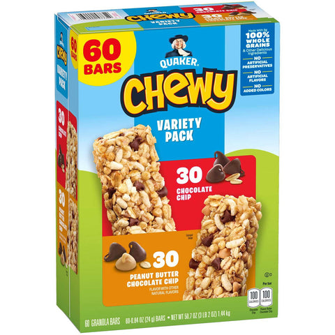 Quaker Chewy Granola Bars, Variety Pack (60 ct.)