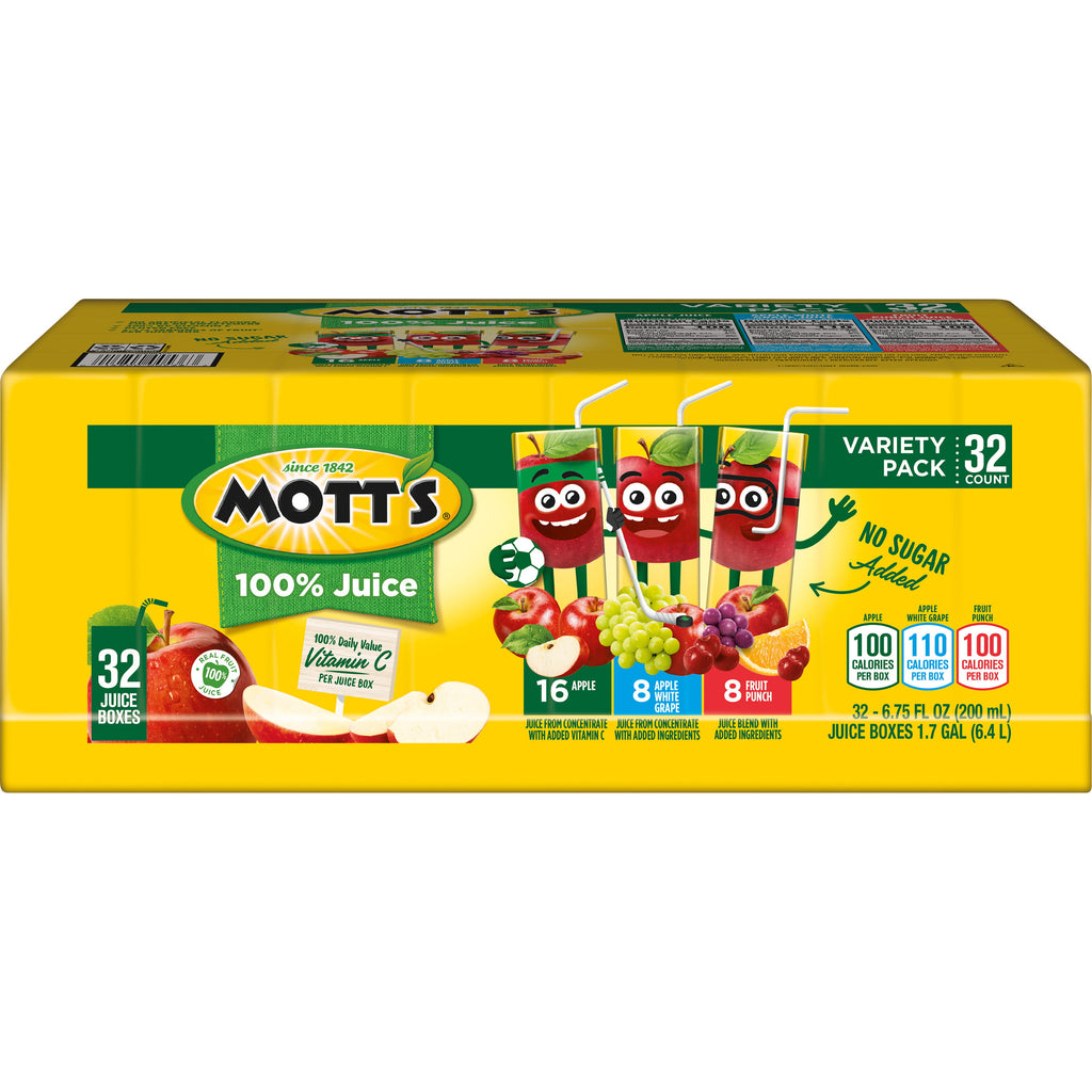 Mott's 100% Juice Variety Pack, (6.75fl oz, 32ct)