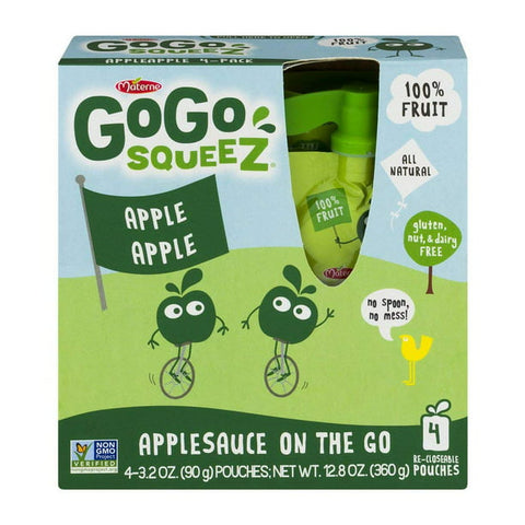 GoGo Squeez Applesauce, Apple Apple (4ct./3.2oz)