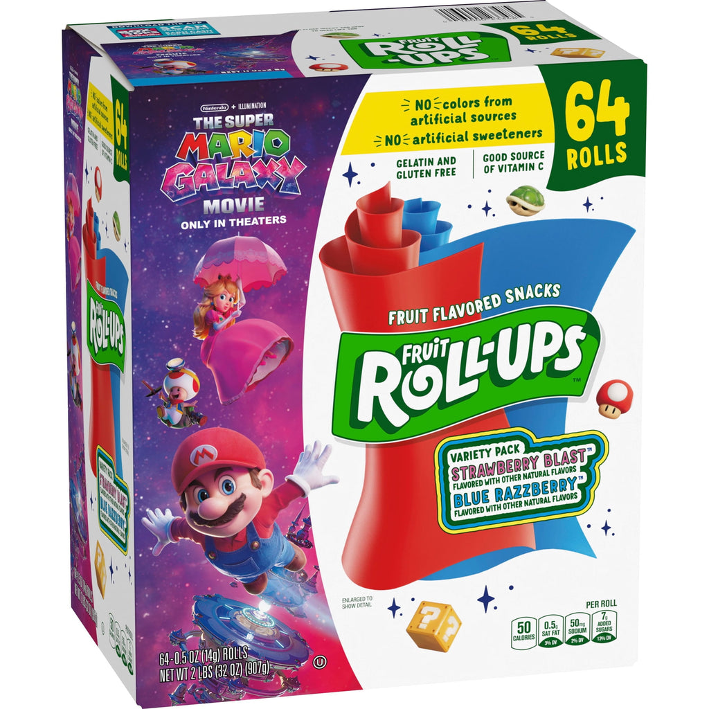 Fruit Roll-Ups Fruit Flavored Snacks Variety Pack, 0.5 oz., (64pk.)