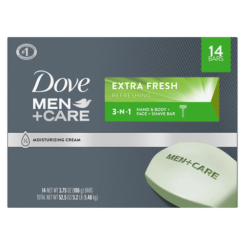 Dove Men+Care Body and Face Bar Soap, Extra Fresh (3.75 oz., 14ct.)