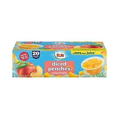 Dole Fruit Bowls, Diced Peaches (4 oz., 20 ct.)