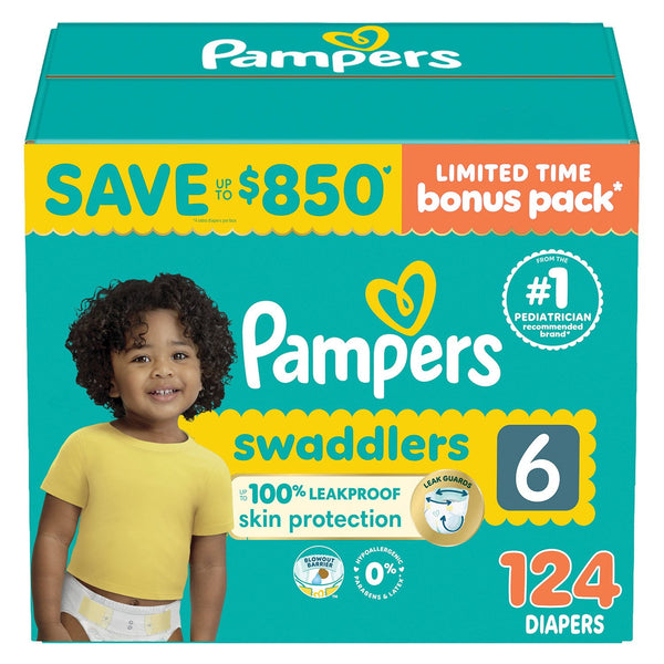 Pampers Swaddlers Diapers Size 6, (124ct.)