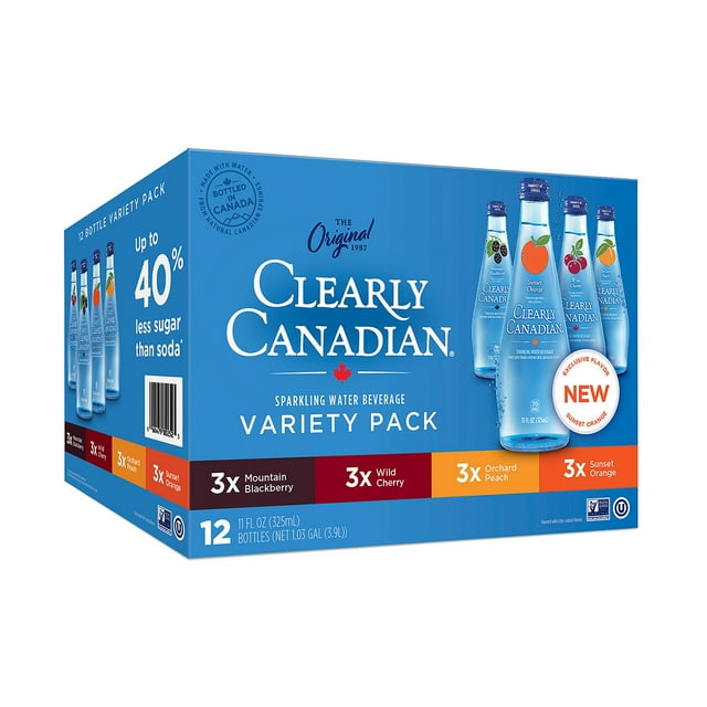 Clearly Canadian Variety Pack Sparkling Water, (11 fl. oz., 12 pk.)