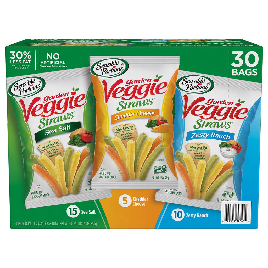Sensible Portions Garden Veggie Straw, Variety Pack, (30pk.)