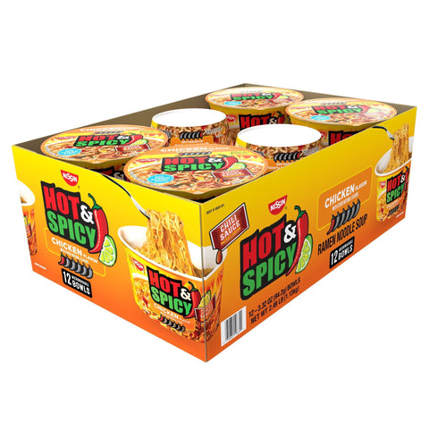 Nissin Hot & Spicy Ramen Noodle Soup, Chicken (3.2oz.)