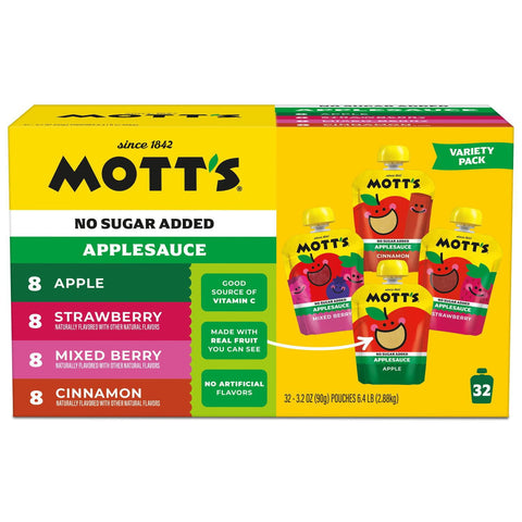 Mott's Natural Applesauce Pouches, Variety (32ct)