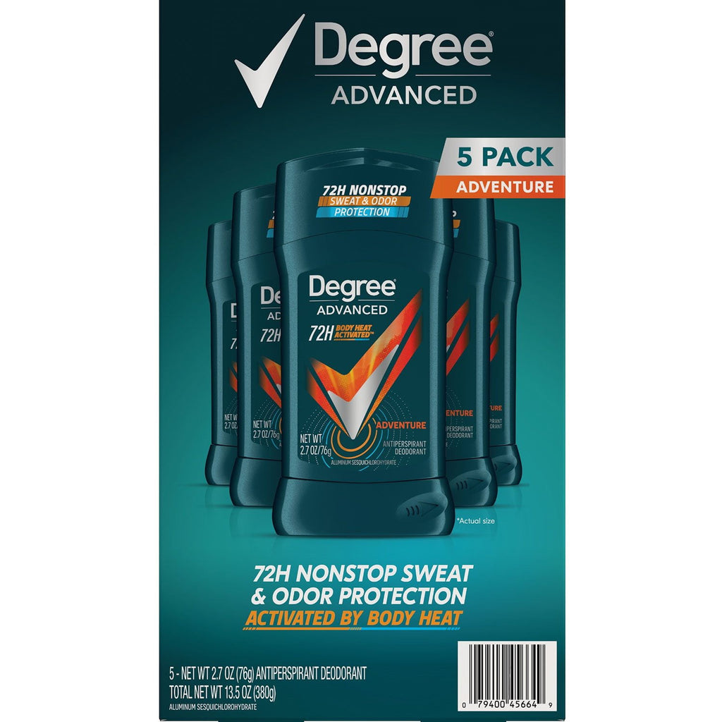 Degree Men Advance Protection Antiperspirant Deodorant, Adventure (2.7 oz., 5 pk.)