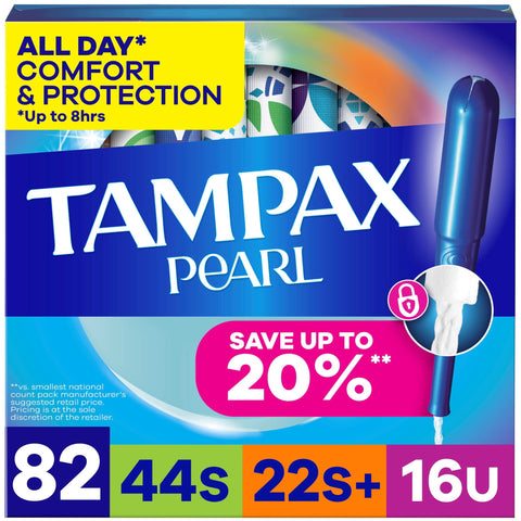 Tampax Radiant Tampons Trio Pack, Unscented, (82ct.)