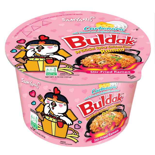 Samyang Spicy Chicken Noodle Carbonara Flavor Ramen Bowl, (3.7oz.)