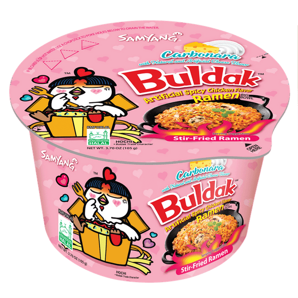 Samyang Spicy Chicken Noodle Carbonara Flavor Ramen Bowl, (3.7oz.)