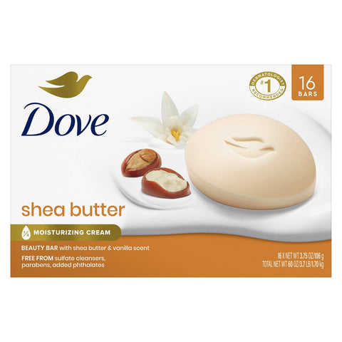 Dove Beauty Bar, Shea Butter  (4 oz., 16 ct.)