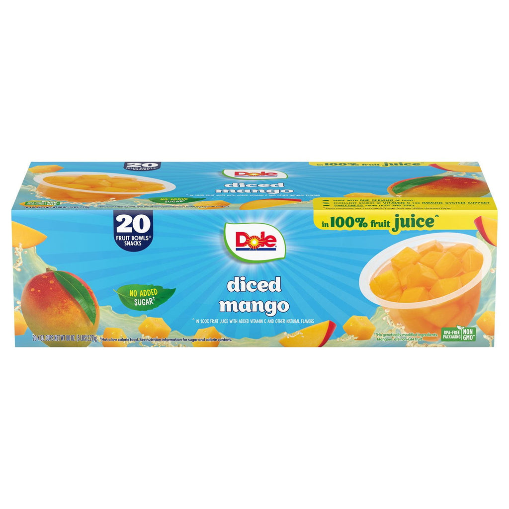 Dole Fruit Bowls Diced Mango in 100% Juice, (4 oz., 20 ct.)