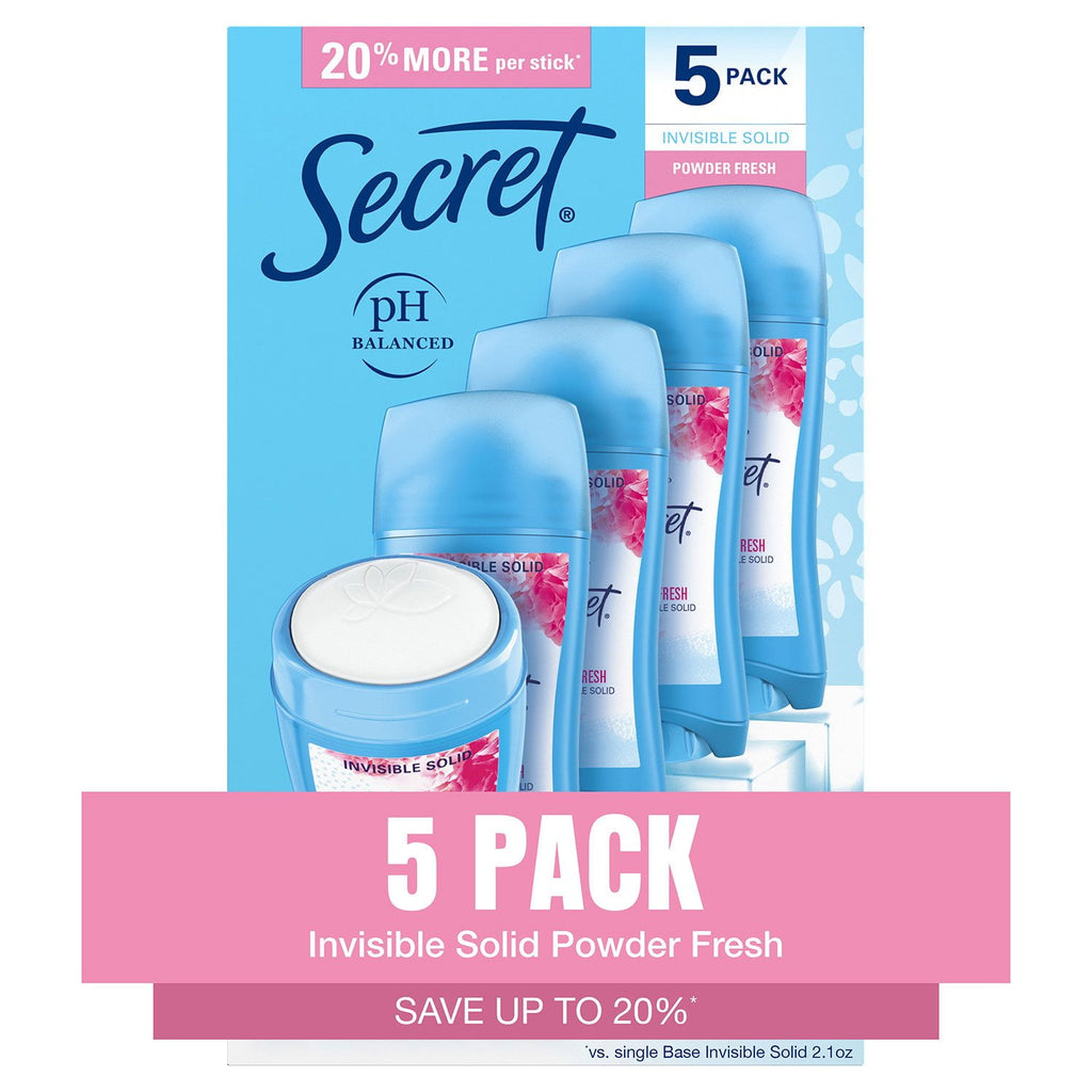 Secret Invisible Solid Deodorant, Powder Fresh (2.6 oz., 5 pk.)
