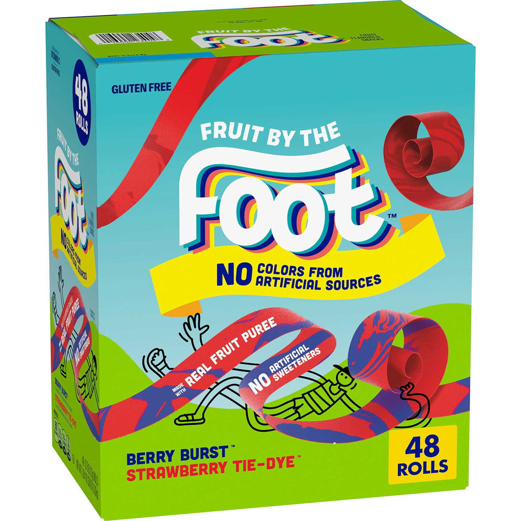 Fruit By The Foot Tie-Dye Fruit Flavored Snacks Variety Pack, (0.75 oz., 48pk.)