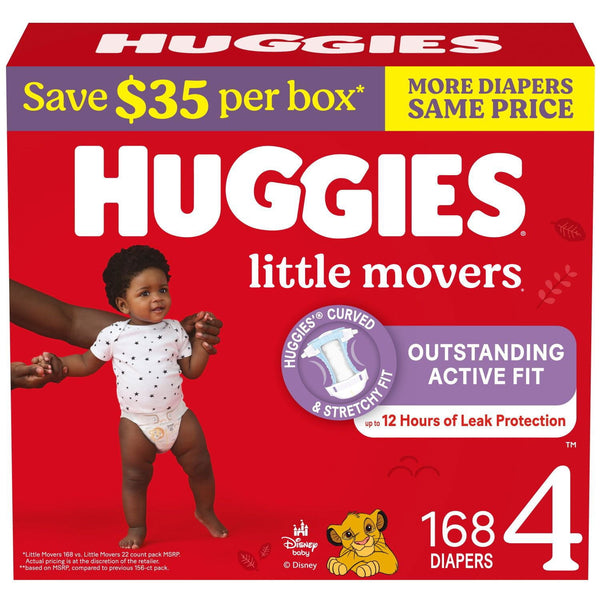 Huggies Little Movers Diapers Size 4, (168ct.)