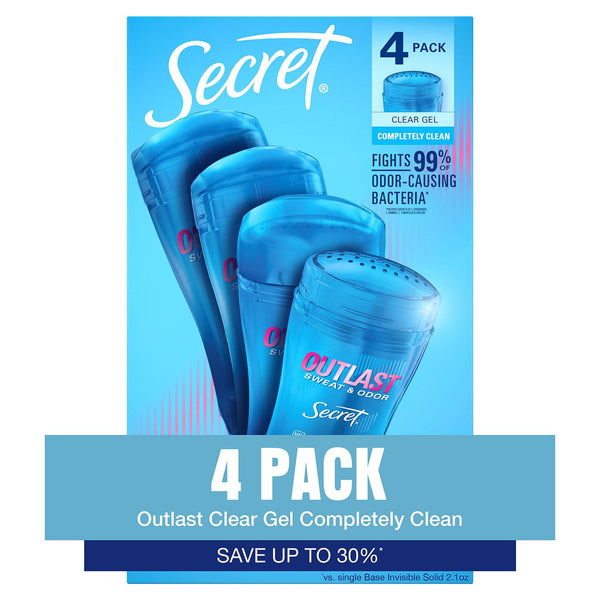Secret Antiperspirant & Deodorant Fresh Clear Gel, Shower Fresh (2.6 oz., 4pk.)