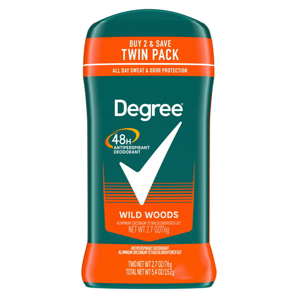 Degree Men Original Protection Antiperspirant Deodorant, Wild Woods (2.7 oz, 2pk)