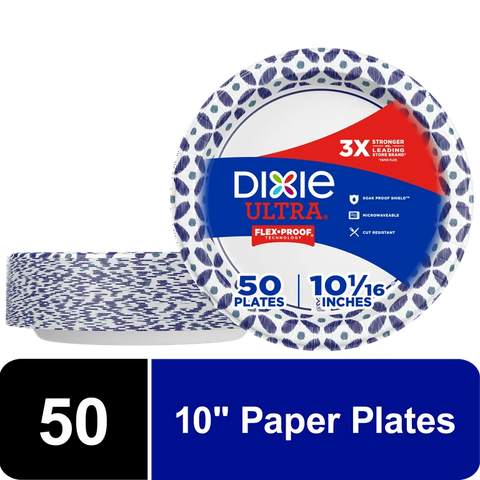 Dixie Ultra Disposable Paper Plates, (10 1/16", 50ct.)
