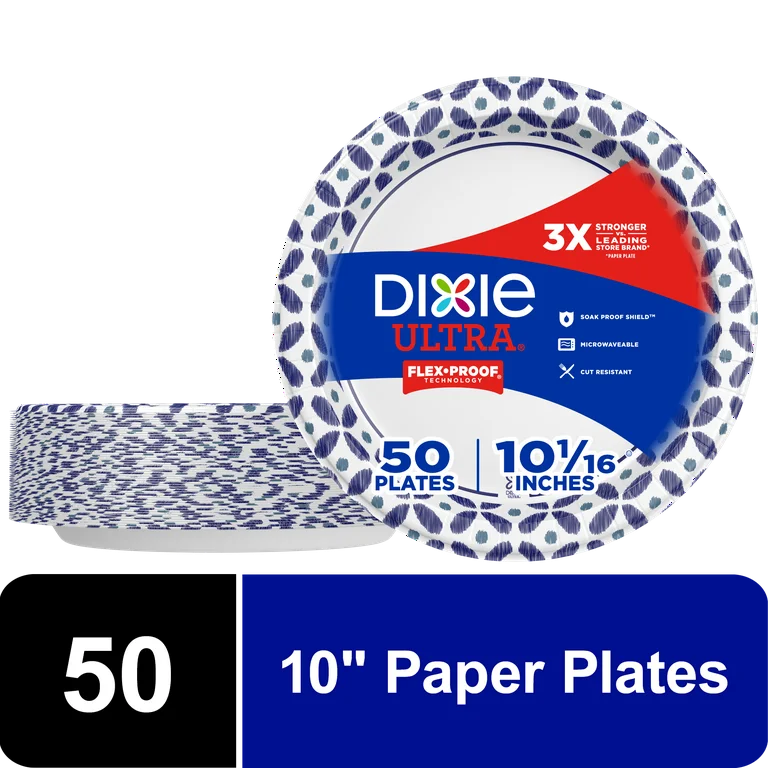 Dixie Ultra Disposable Paper Plates, (10", 50ct.)