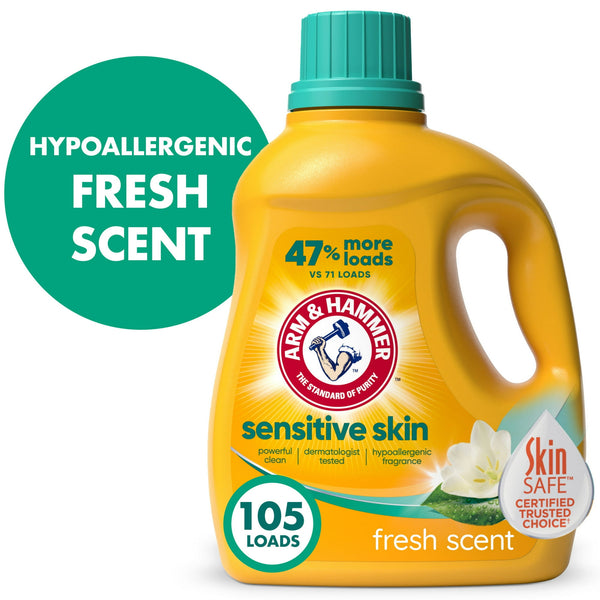 Arm & Hammer Liquid Laundry Detergent , Sensitive Skin (105fl.oz.)