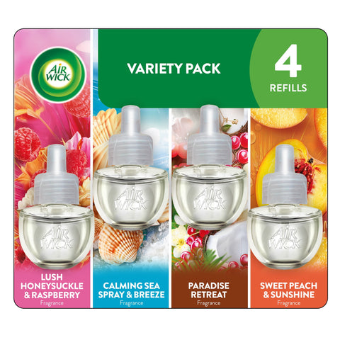 Air Wick Scented Oil Warmer ( 4 Refills) - Variety Pack