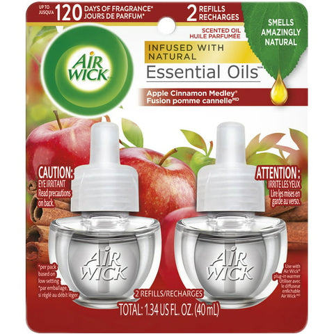 Air Wick Scented Oil Refills, Apple Cinnamon Medley, (2ct., 0.67oz)