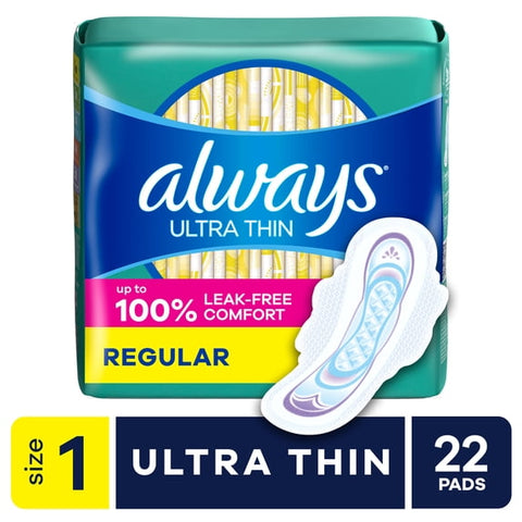 Always Ultra Thin Regular Pads w/Wings, Size 1 (22ct.)