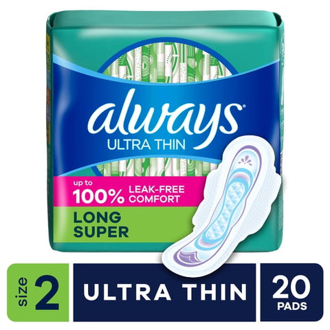 Always Ultra Thin Regular Pads w/Wings, Size 2 (20ct.)
