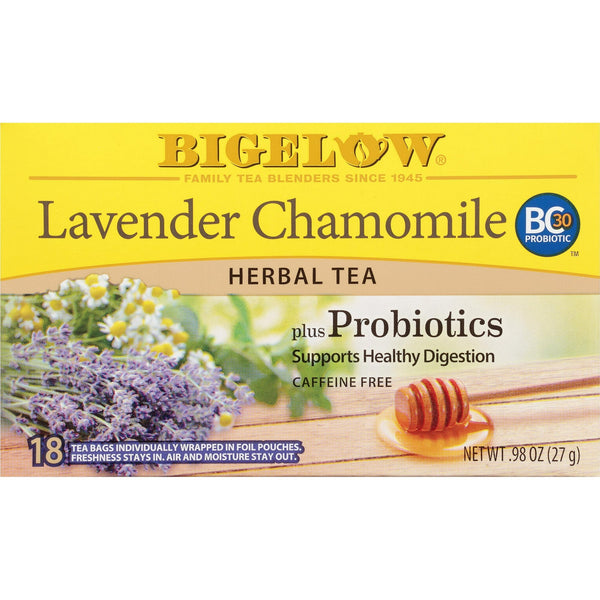 Bigelow Herbal Tea, Lavender Chamomile plus Probiotics (18ct.)