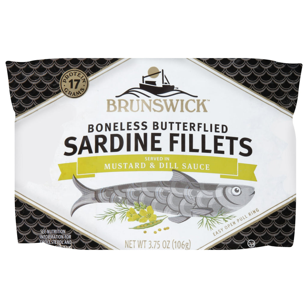 Brunswick Sardine Fillets, Mustard & Dill Sauce, (3.75oz.)