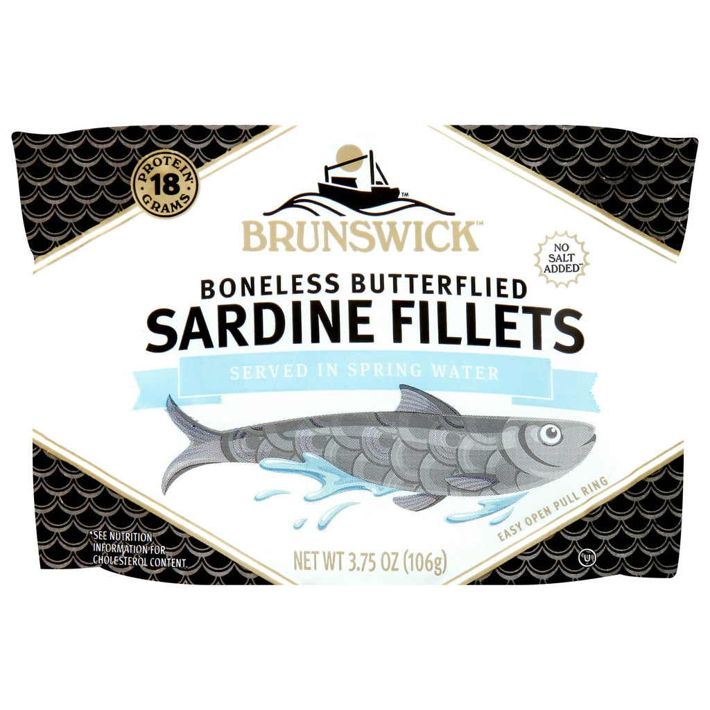 Brunswick Sardine Fillets, Spring Water, (3.75oz.)