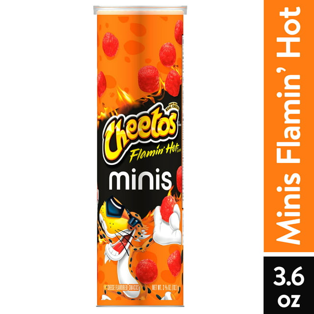 Cheetos Mini Flamin Hot Snacks Canister, (3.6oz.)
