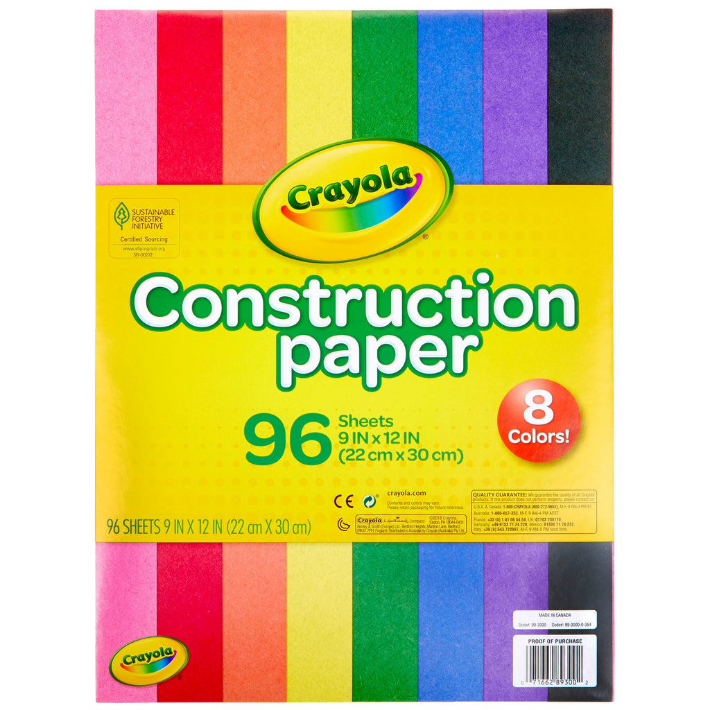 Crayola Construction Paper, 8 Primary Colors, Beginner Child, (96ct.)