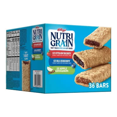 Kellogg's Nutri-Grain Bars Variety Pack (1.3 oz. bar, 36 ct.)