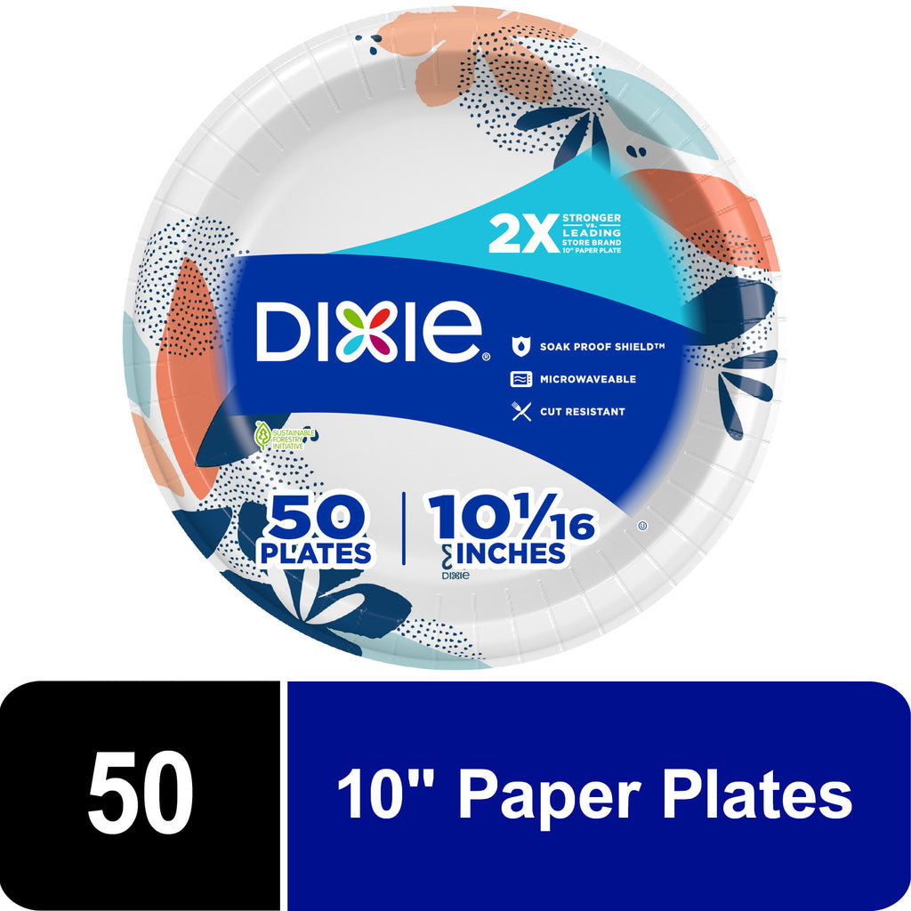 Dixie Disposable Paper Plates, (10", 50ct.)