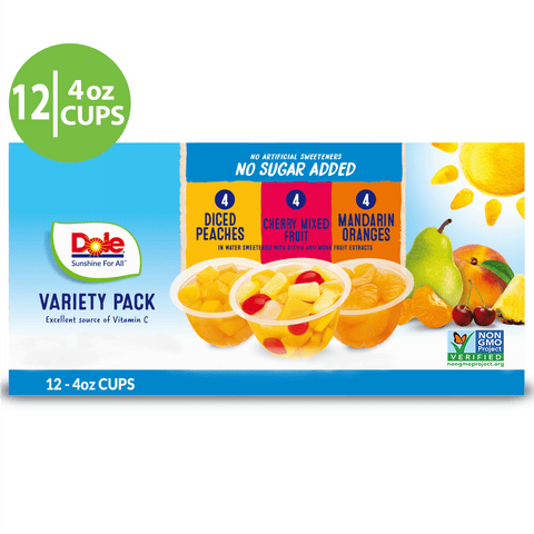 Dole Fruit Bowls Cherry Mixed Fruit No Sugar Added (4 oz., 12ct.)