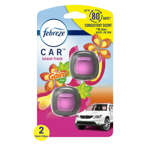 Febreze Car Air Vent Freshener, Gain Island Fresh (2ct.)