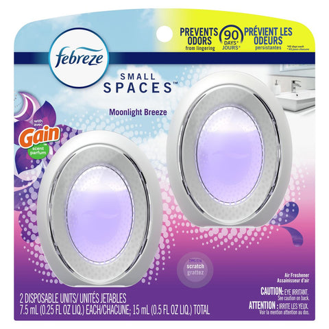 Febreze Small Spaces Air Freshener, Gain Moonlight Breeze, (0.25oz., 2ct.)
