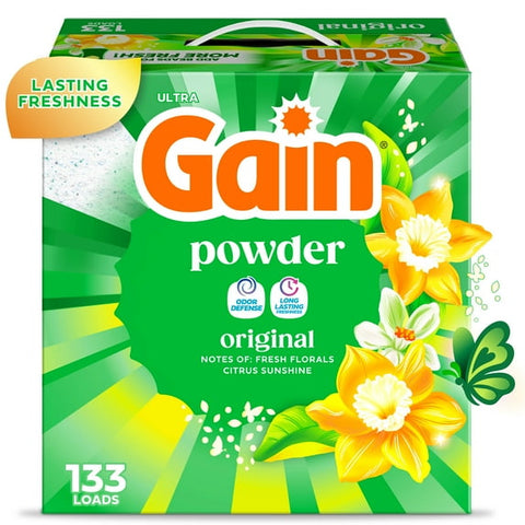 Gain Ultra Powder Laundry Detergent, Original  (123oz., 133lds.)