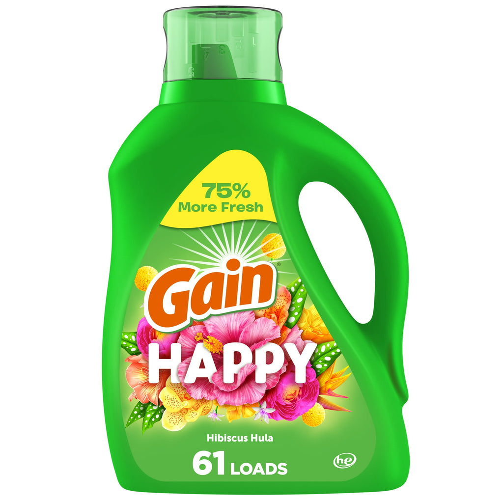 Gain Liquid Laundry Detergent, Happy (88fl.oz., 61 loads)