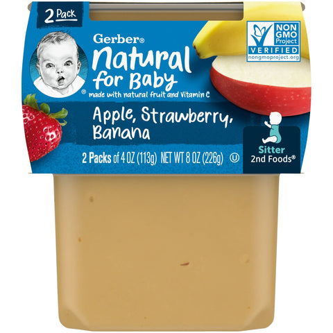 Gerber 2nd Foods, Apple Strawberry Banana (2ct./4oz.)